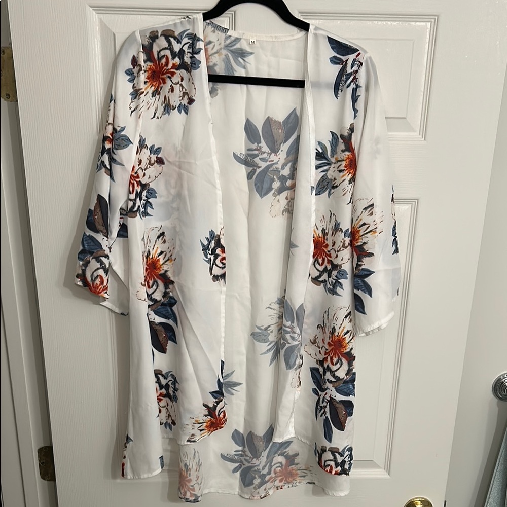 NWOT Floral Kimono Cardigan/Beach Cover Up